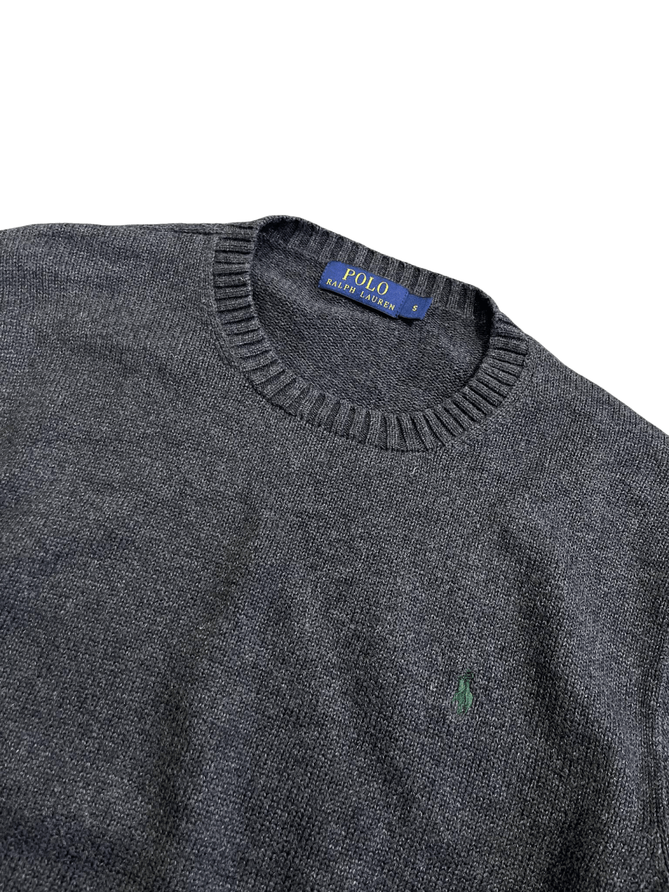 Sötétszürke Ralph Lauren streetwear pulóver kereknyakú, hímzett logóval