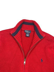 Polo Ralph Lauren Red Full Zip Knit Pulover (M)