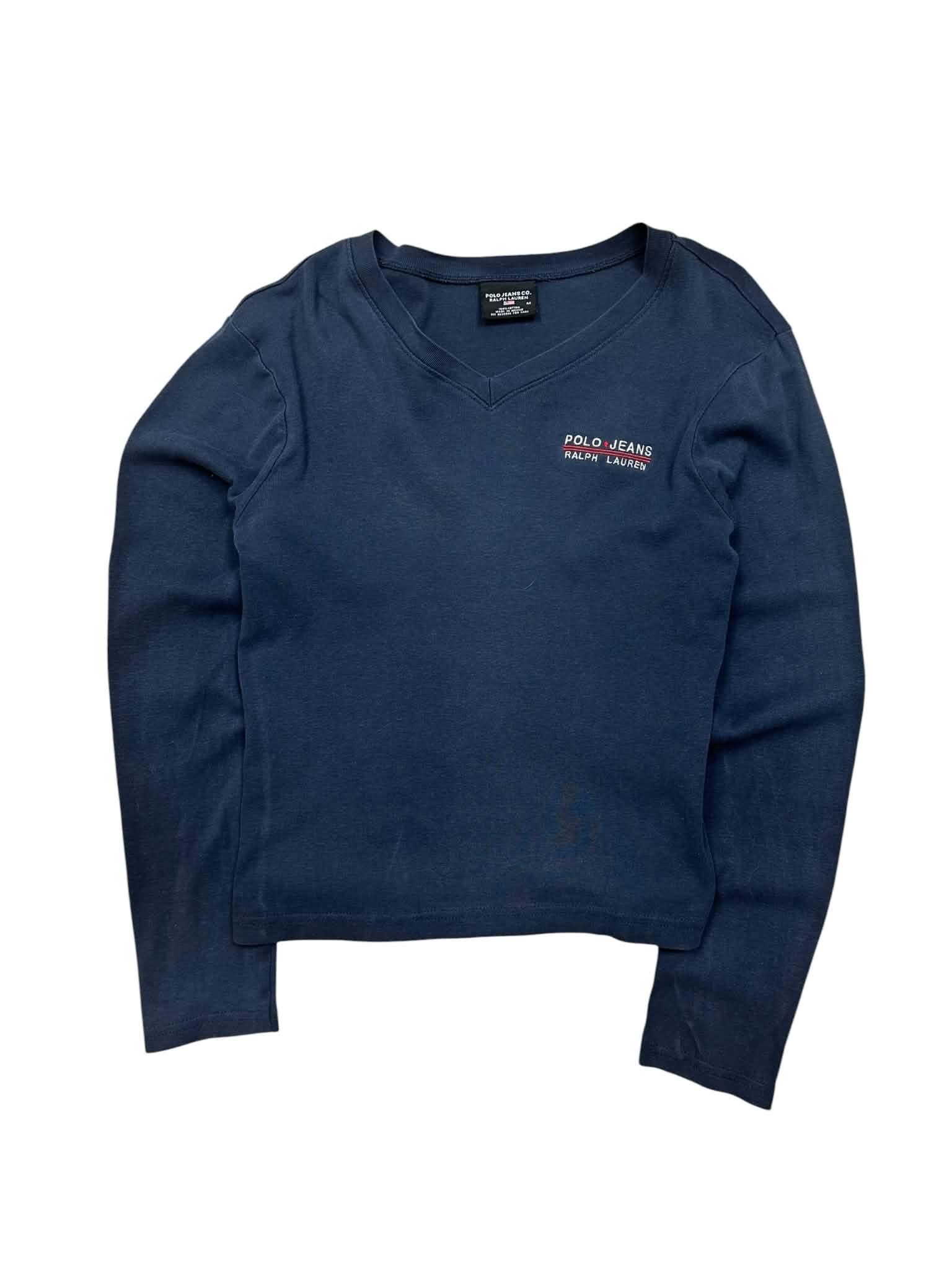 Vintage Polo Jeans Ralph Lauren Navy Long Sleeve (Women M)