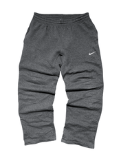 Sötétszürke Nike streetwear melegítőnadrág, vintage stílus, prémium pamut, logóval