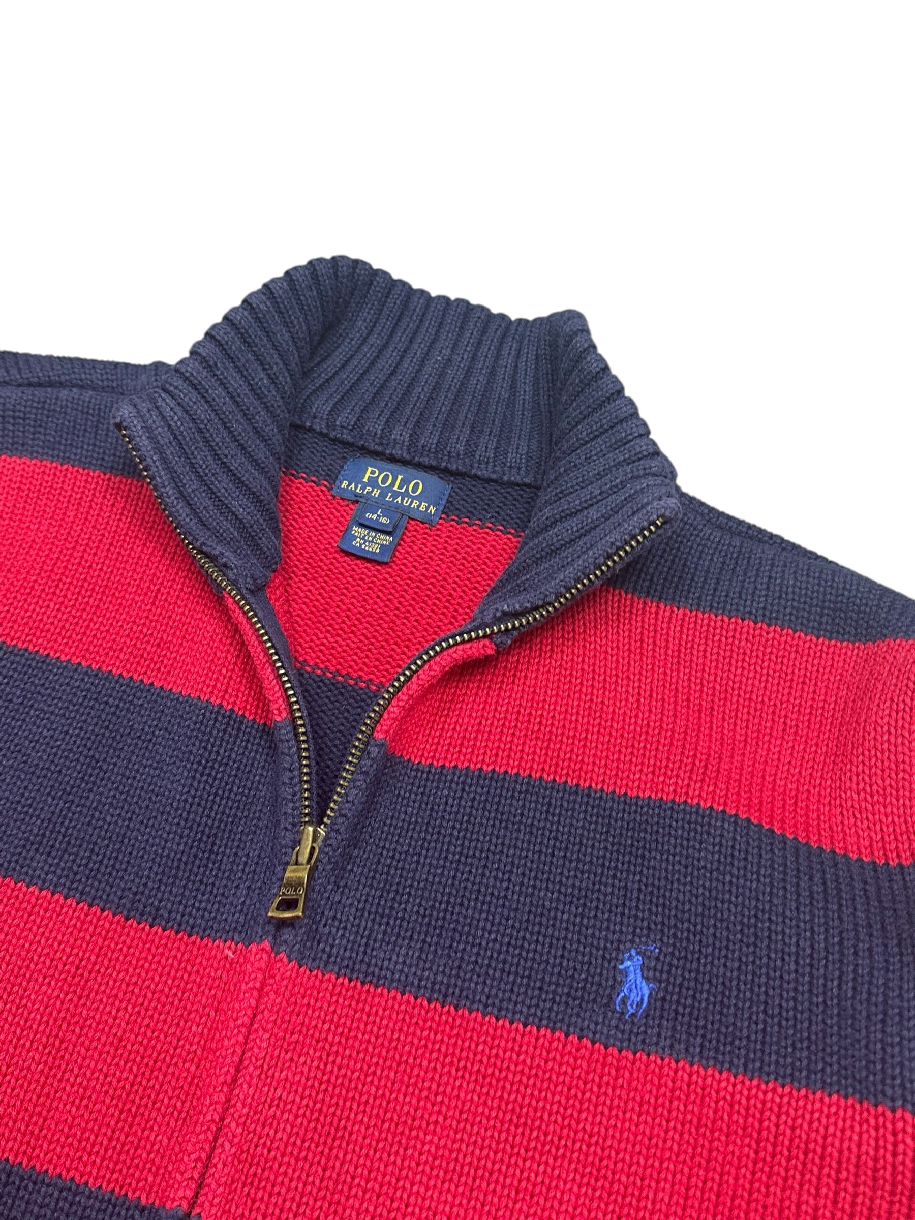 Polo Ralph Lauren Striped Full Zip Knit Pulover (S)