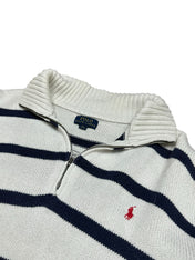 Polo Ralph Lauren Striped 1/4 Quarter Zip Knit Pulover (M)