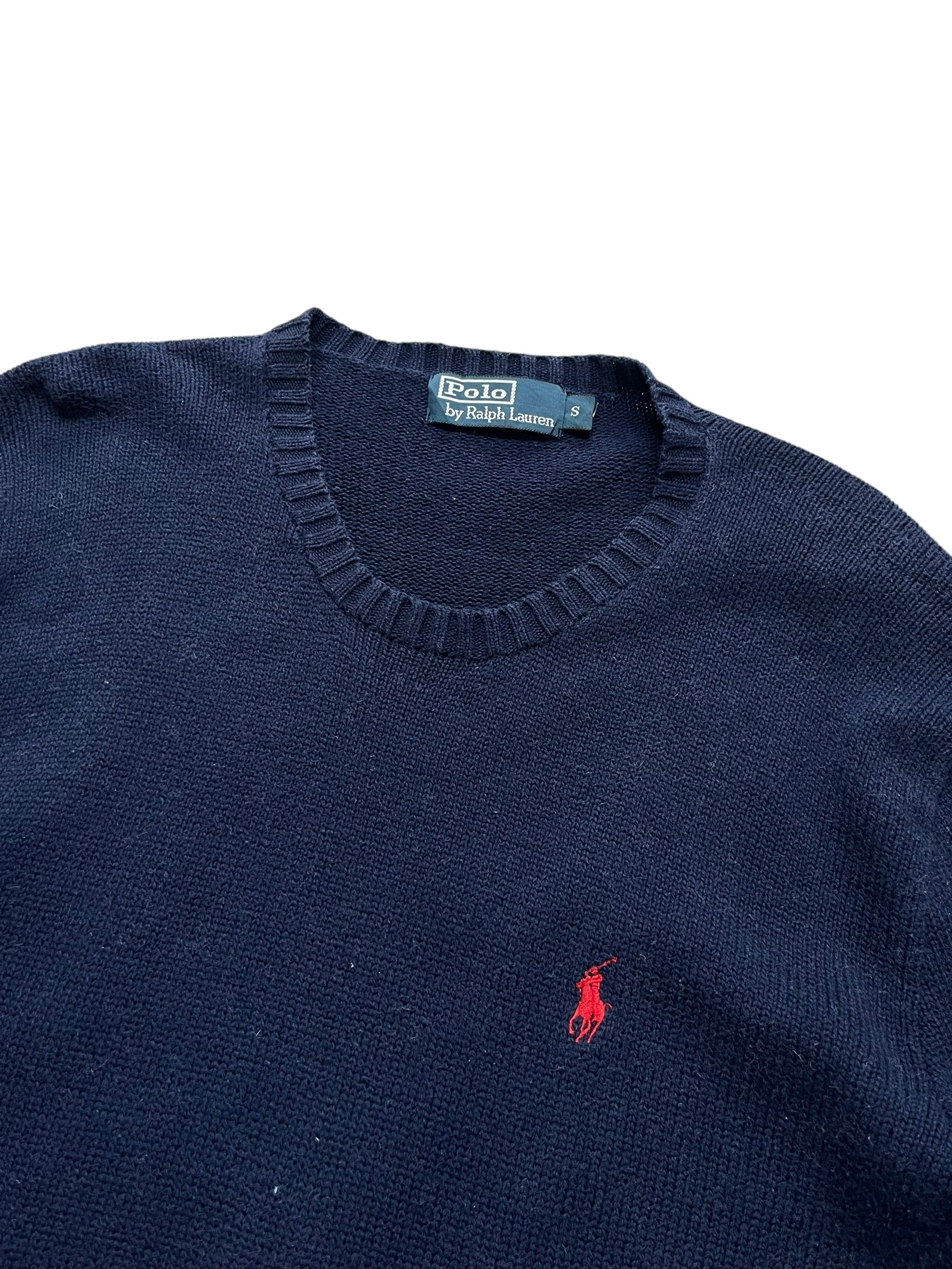 Polo Ralph Lauren Navy Knitted Crewneck (S)