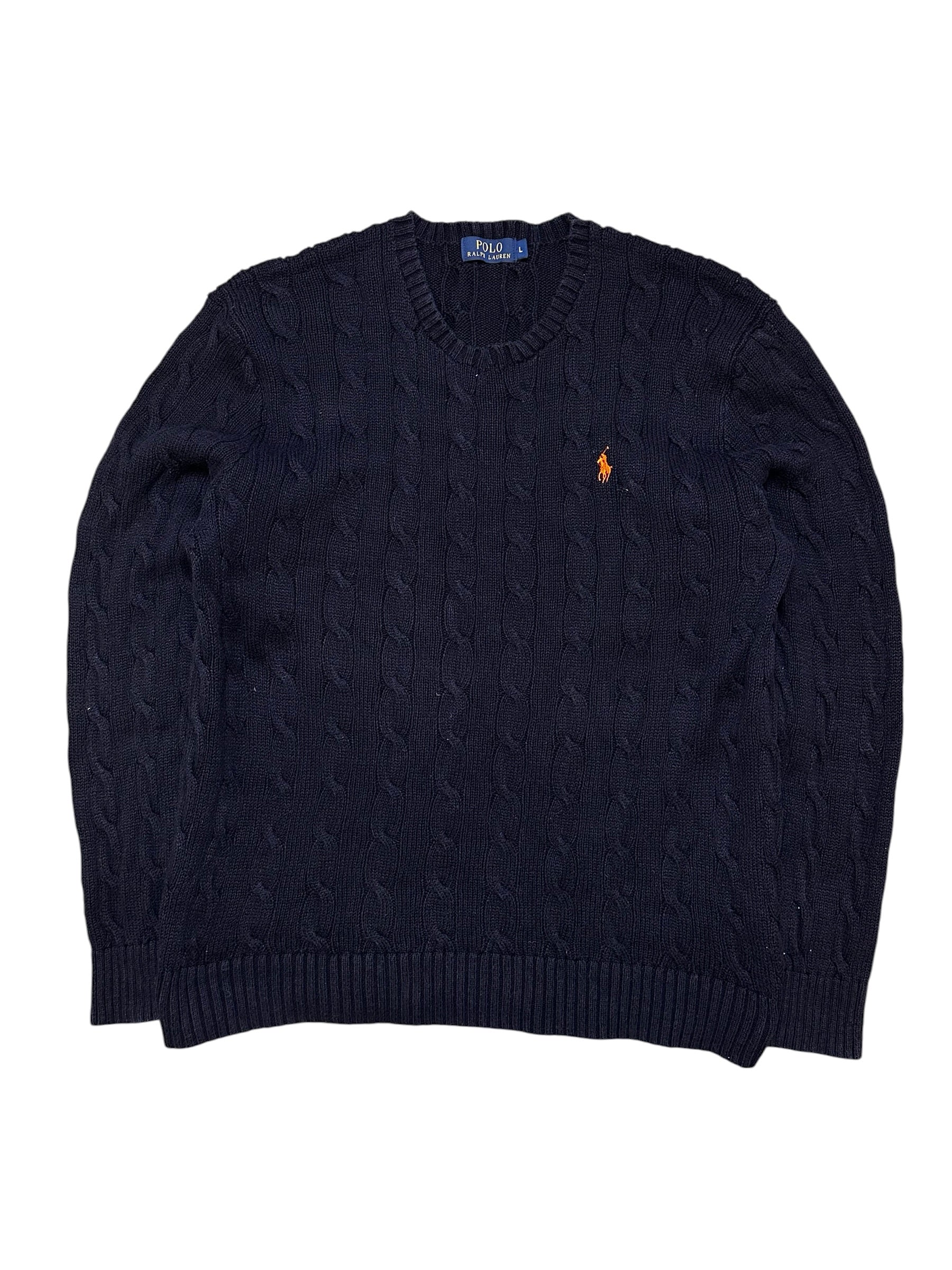 Polo Ralph Lauren Navy Cable Knit Crewneck (L)