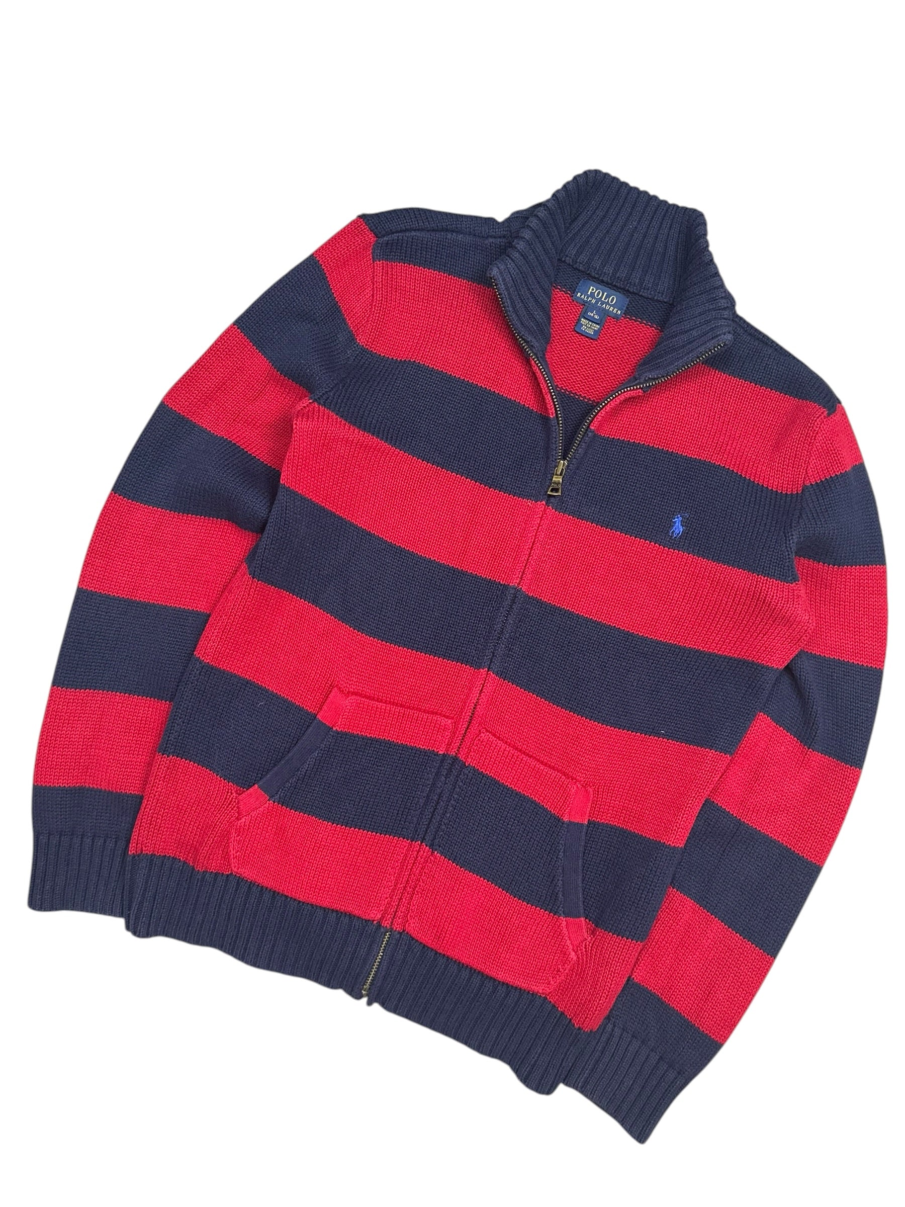 Polo Ralph Lauren Striped Full Zip Knit Pulover (S)