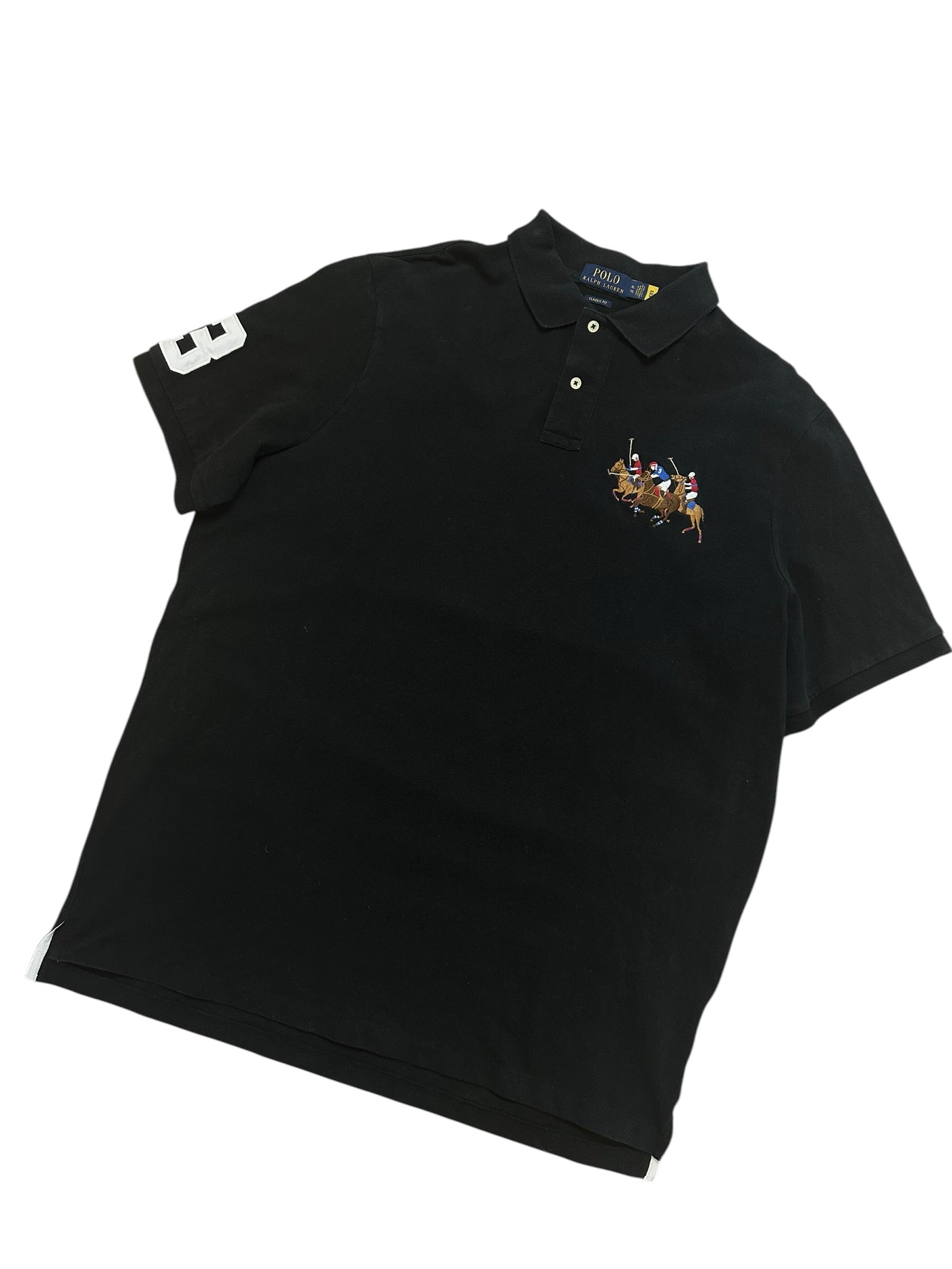 Polo Ralph Lauren Black Triple Pony Poloshirt (XL)
