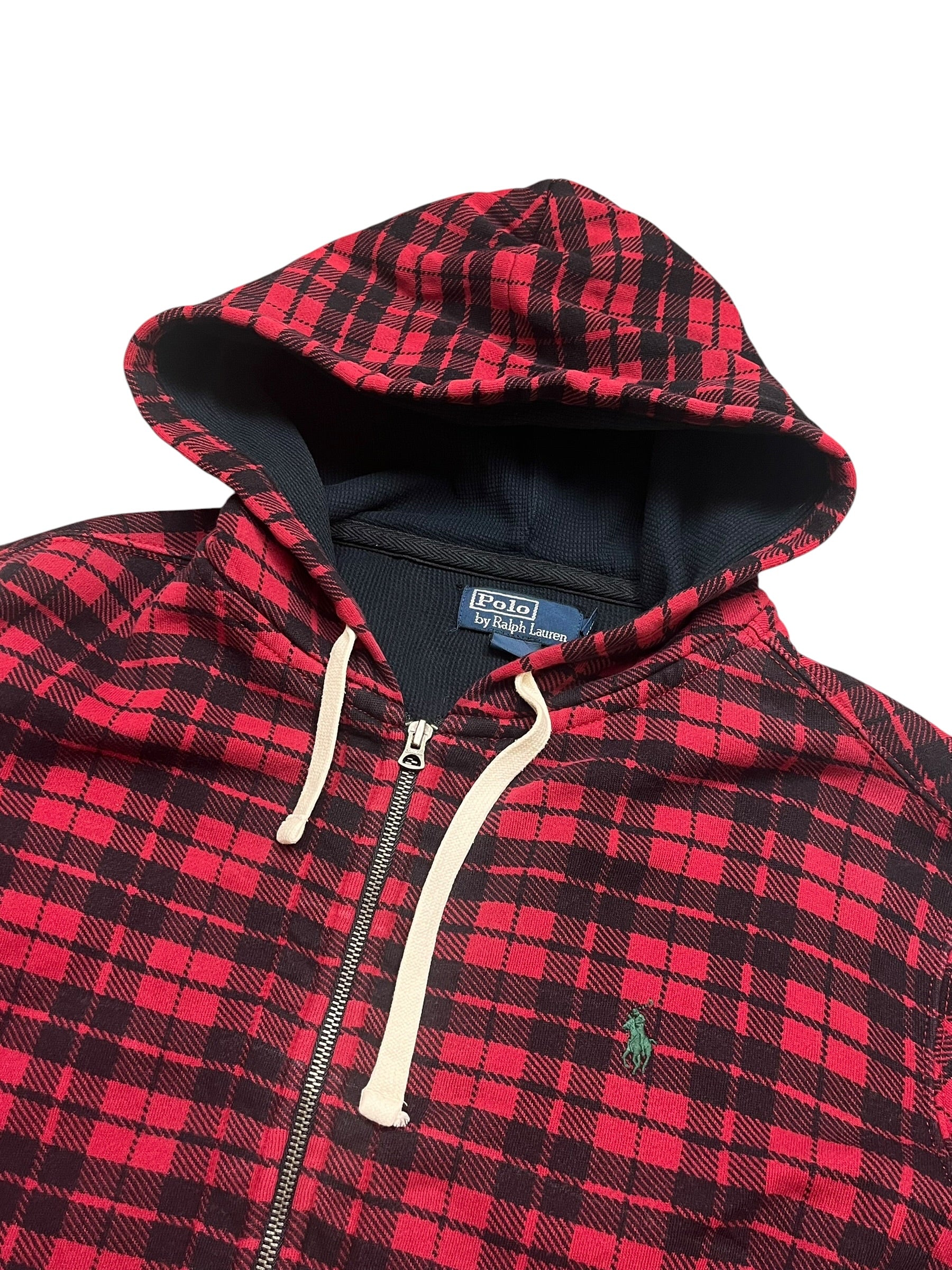 Polo Ralph Lauren Plaid Full Zip Up Hoodie (XL)