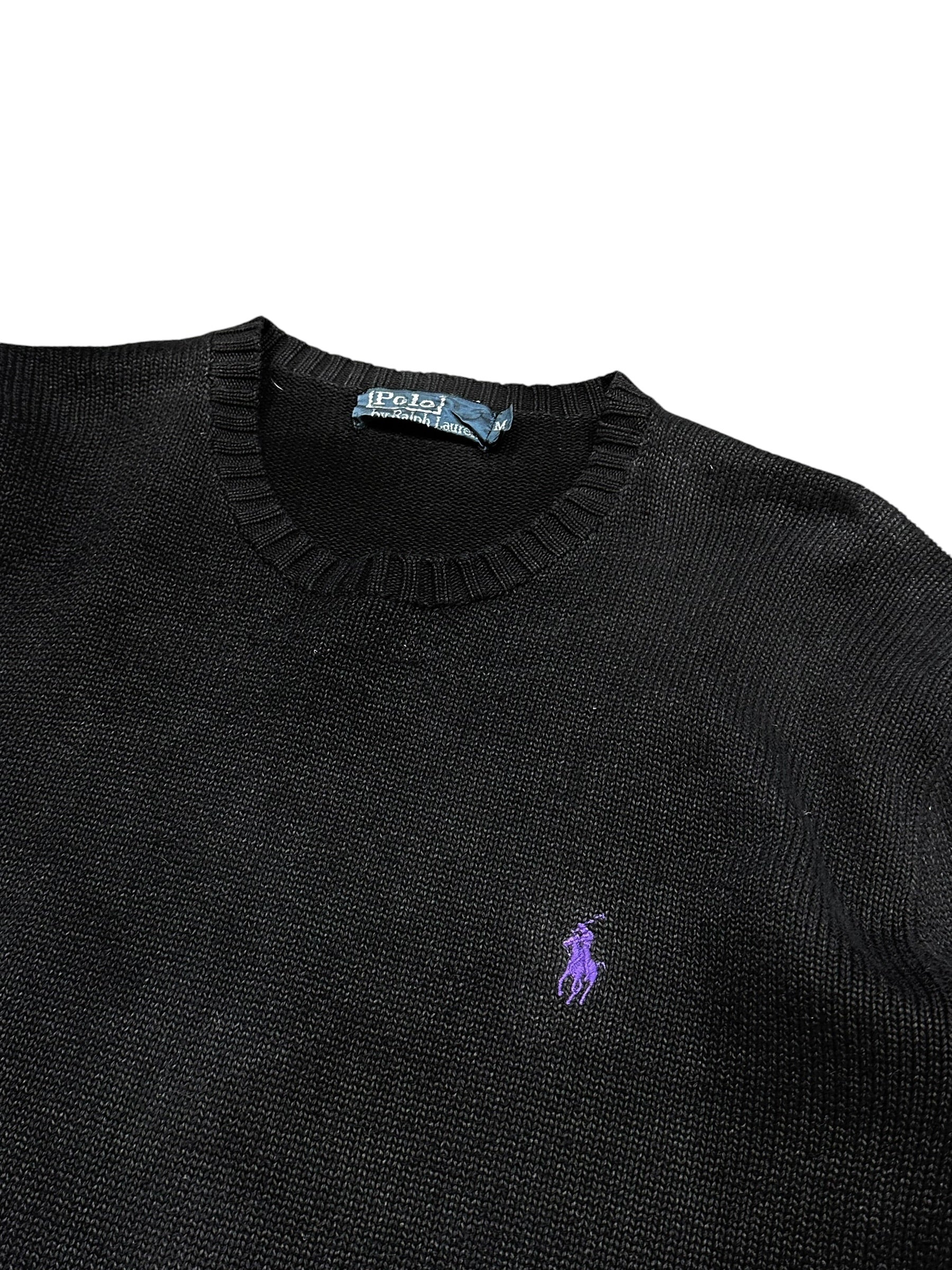 Polo Ralph Lauren Vintage Black Knitted Crewneck (M)