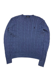 Polo Ralph Lauren Blue Cable Knit Crewneck (S)