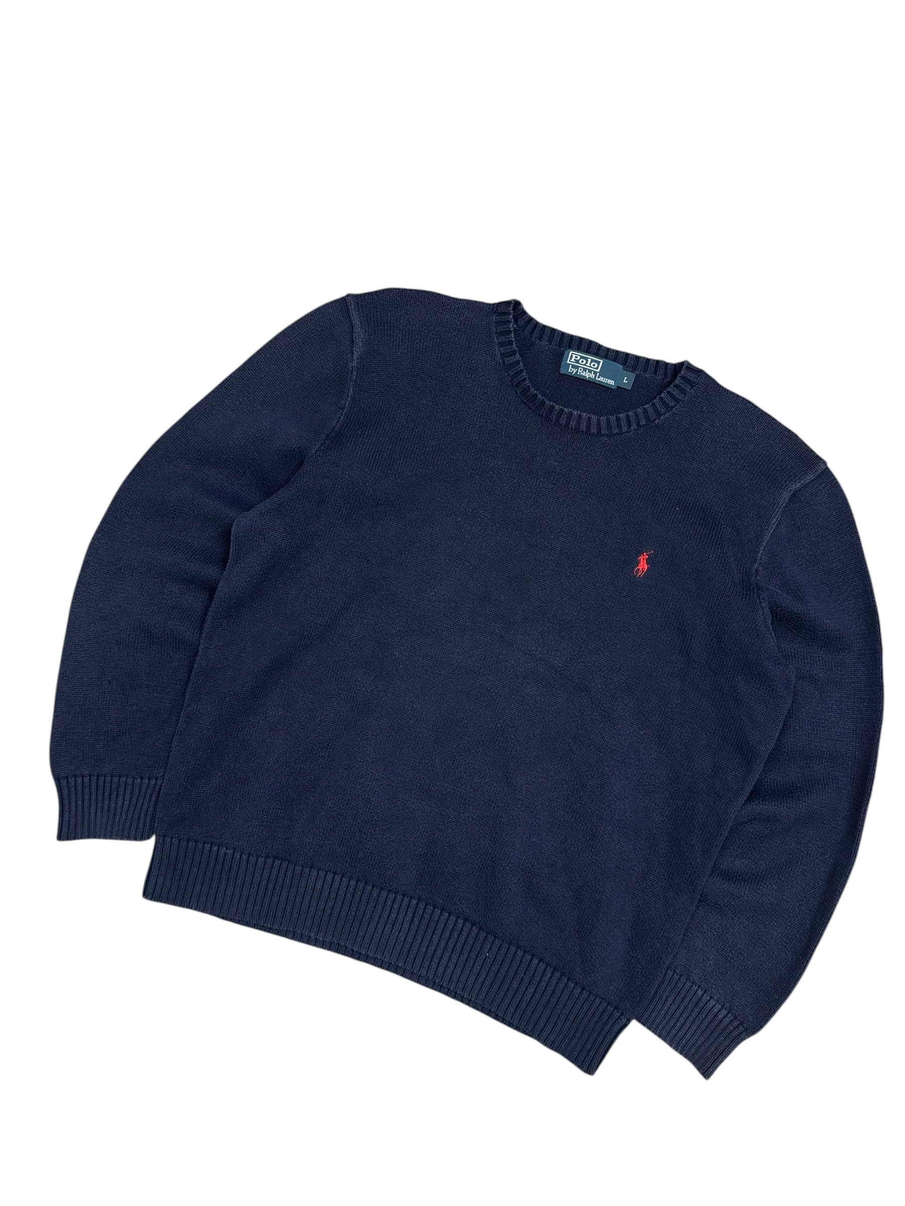 Polo Ralph Lauren Vintage Navy Knitted Crewneck (L)