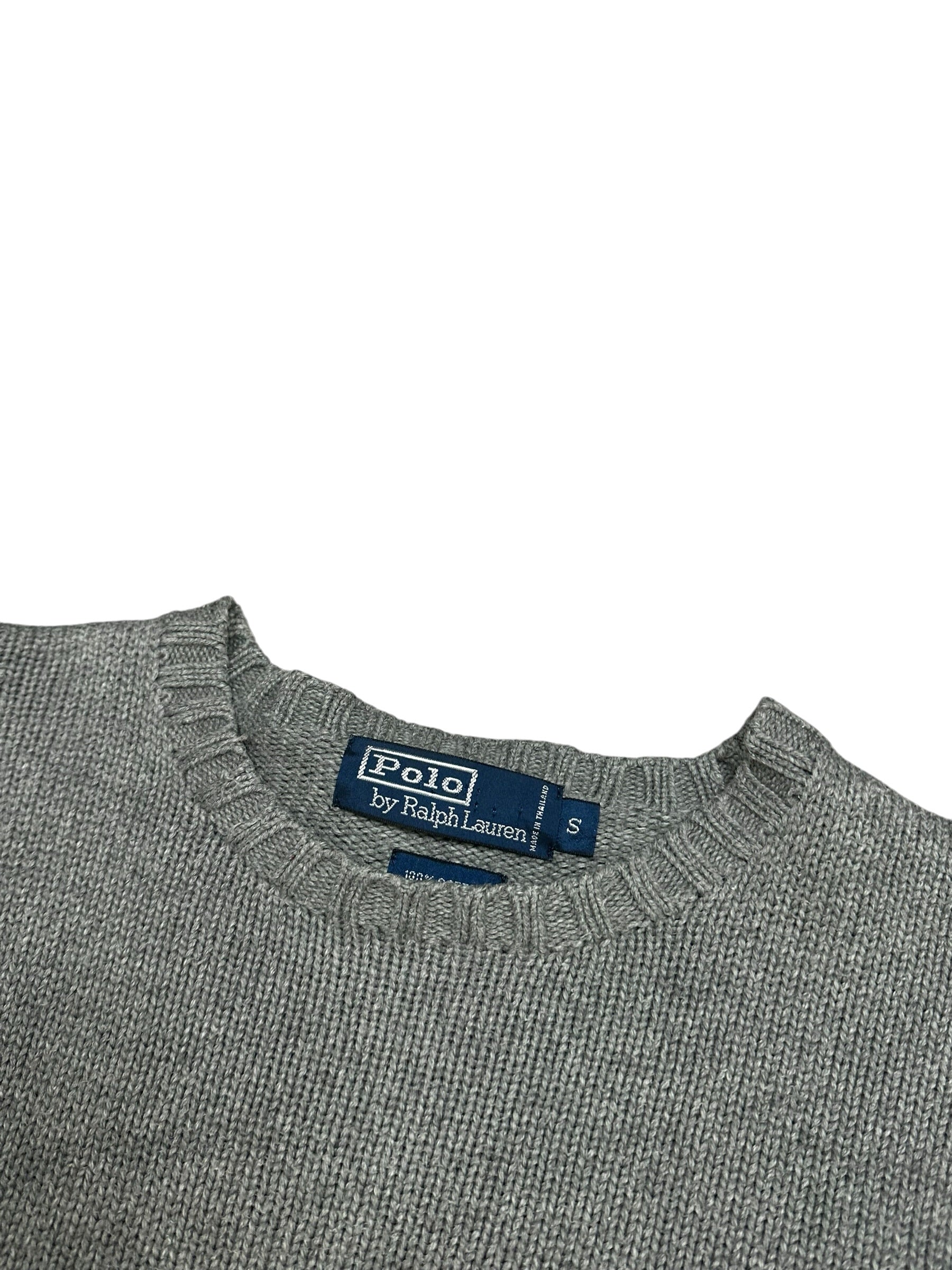 Polo Ralph Lauren Vintage Grey Knitted Crewneck (S-M)