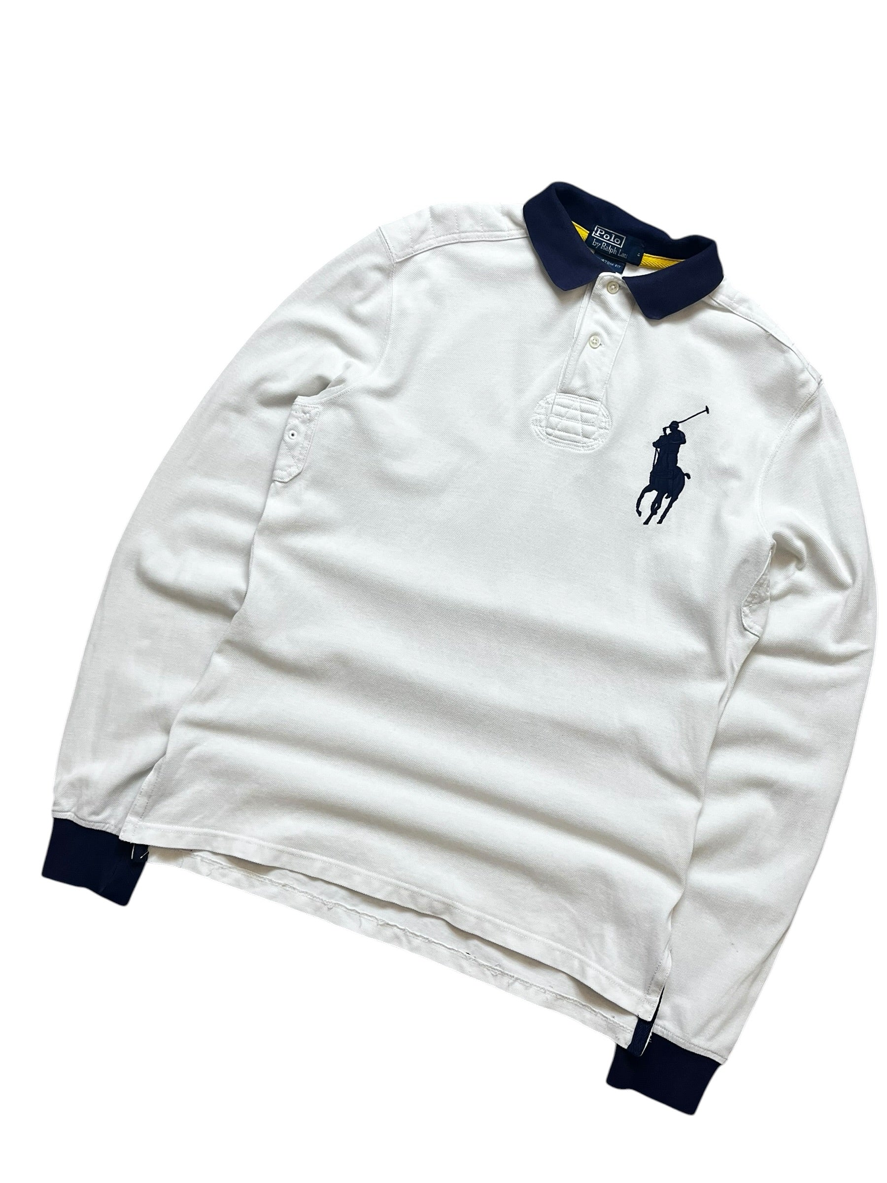 Polo Ralph Lauren White Bigpony Longsleeve Poloshirt (M)