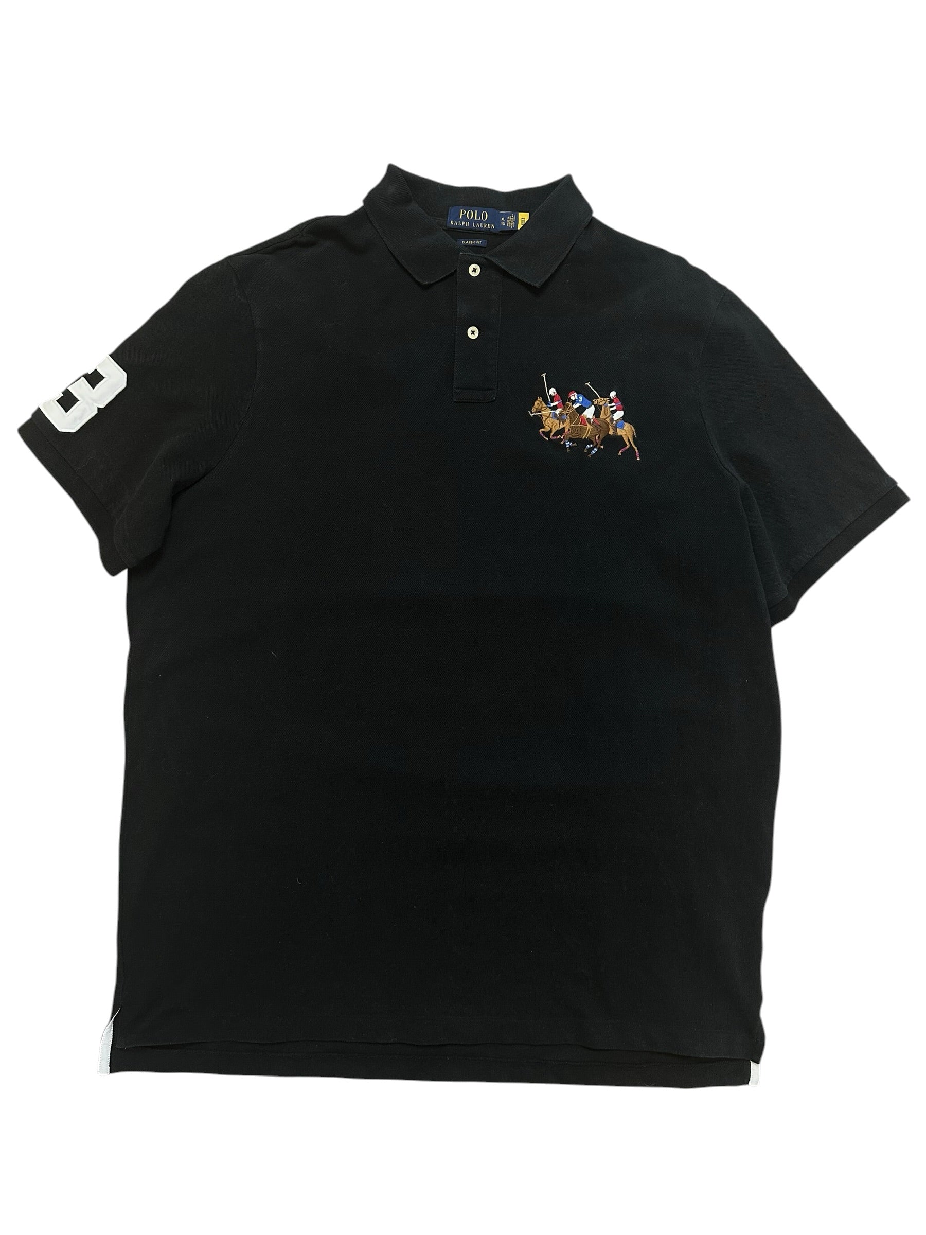 Polo Ralph Lauren Black Triple Pony Poloshirt (XL)