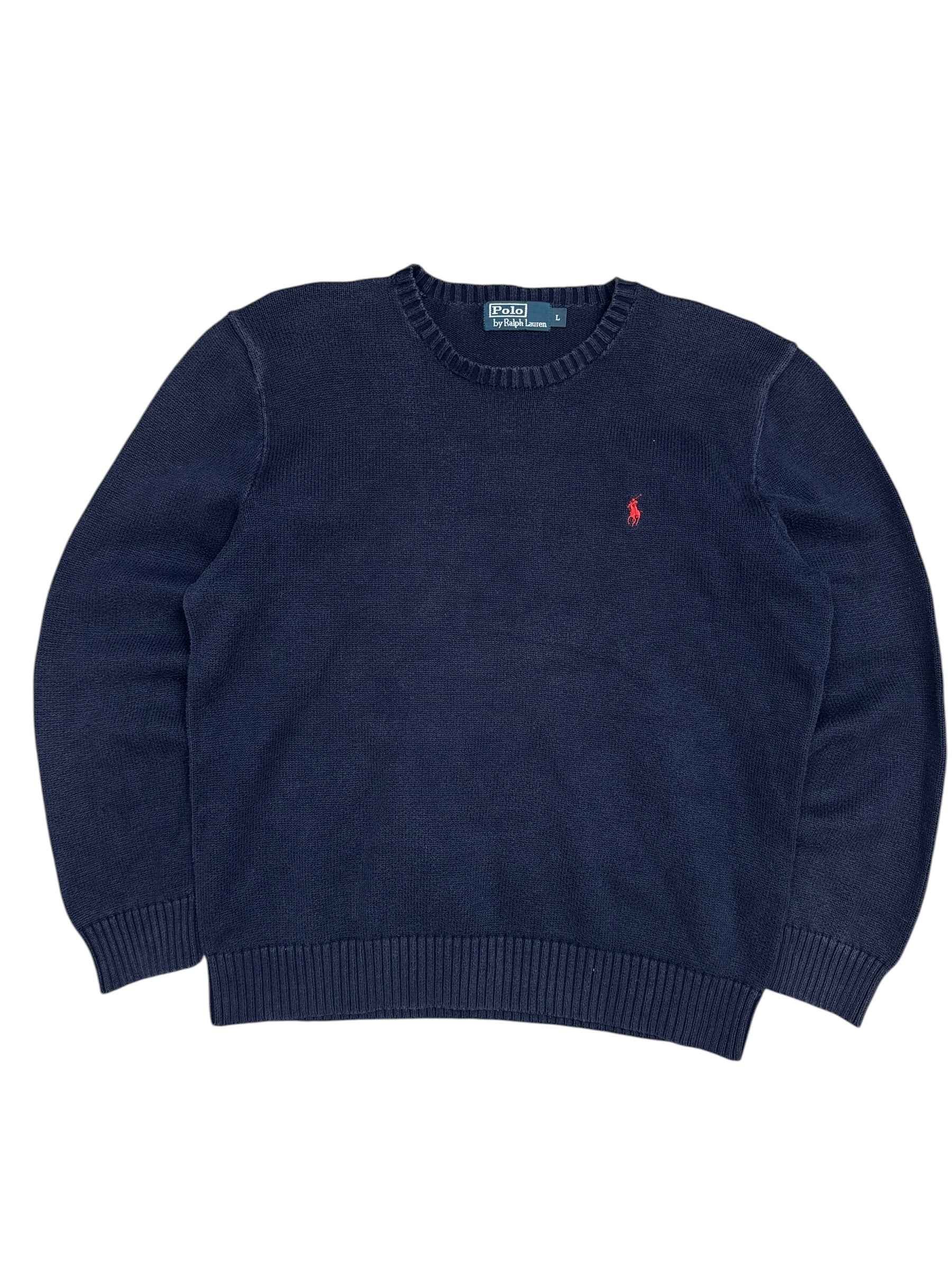 Polo Ralph Lauren Vintage Navy Knitted Crewneck (L)