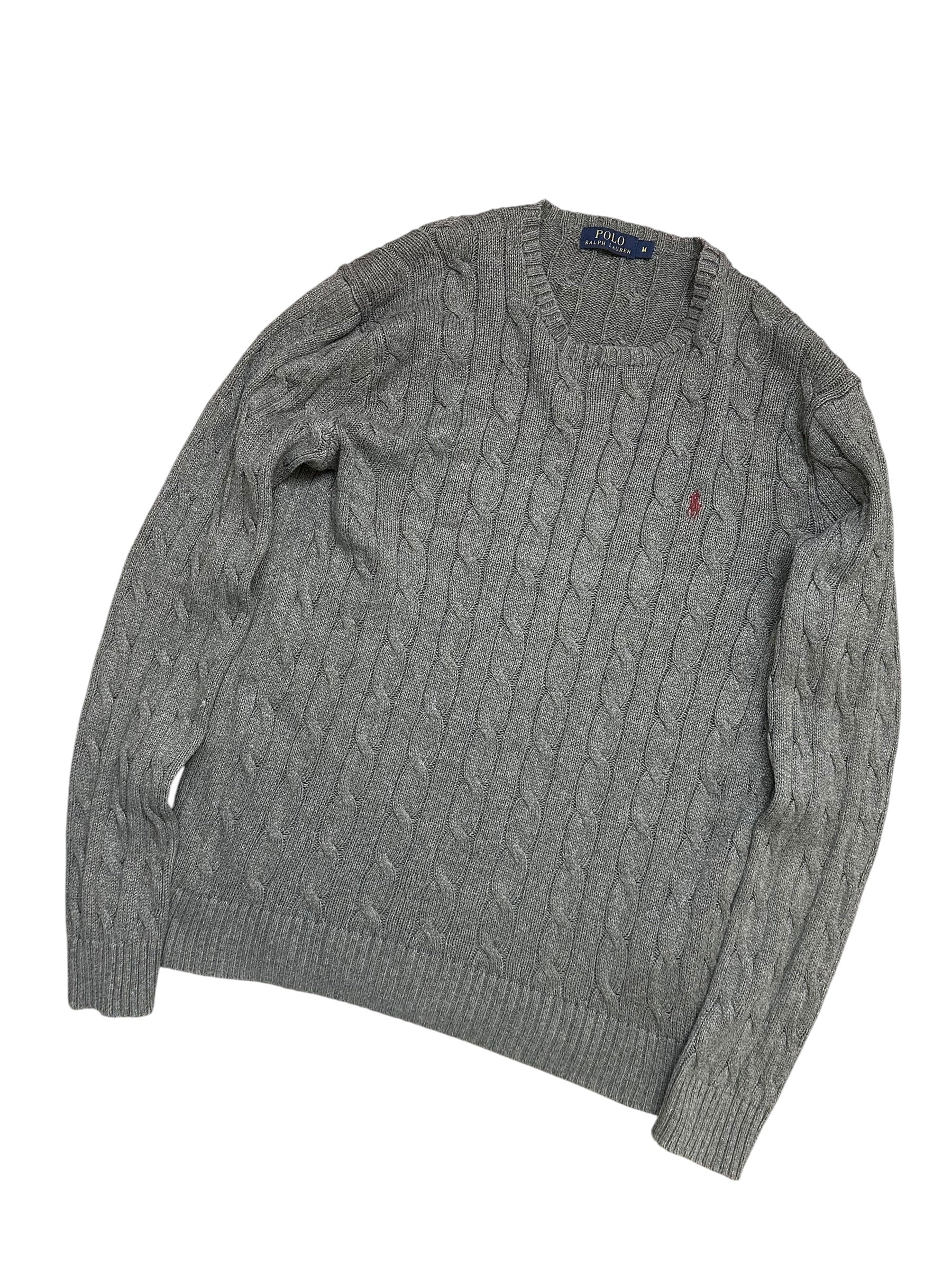 Polo Ralph Lauren Grey Cable Knit Crewneck (M)