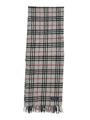 Burberry kockás gyapjú sál, szürke, fekete és piros mintával, vintage streetwear kiegészítő