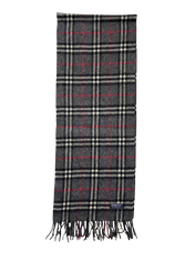 Sötétszürke kockás vintage sál rojtos szegéllyel streetwear stílusban