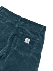 Sötétzöld kordbársony vintage Carhartt nadrág hátsó zseb logóval, utcai ruházat