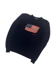 Ralph Lauren Vintage USA Flag Crewneck Sweater (S-M)