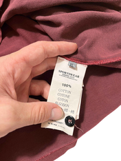 Bordó streetwear pulóver ruhacímke, 100% pamut, XL méret, kézben tartva
