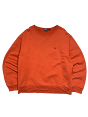narancssárga vintage Ralph Lauren pulóver, hosszú ujjú, hímzett logóval