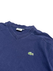Candy Streetwear sötétkék Lacoste Sport V-nyakú férfi póló jellegzetes zöld krokodil logóval a mellkason