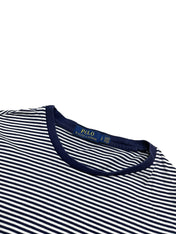Candy Streetwear Polo Ralph Lauren sötétkék-fehér csíkos pamut póló kontrasztos nyakkivágással