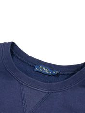 Candy Streetwear sötétkék Polo Ralph Lauren pamut pulóver kerek nyakkivágással és márkajelzett címkével