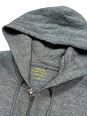 Candy Streetwear sötétszürke melírozott Polo Ralph Lauren Performance cipzáras kapucnis pulóver belső címkével