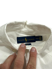 Candy Streetwear fehér Ralph Lauren slim fit férfi ing gombos gallérral és márkajelzett belső címkével