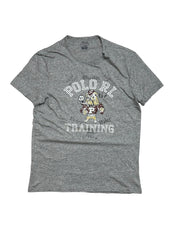 Candy Streetwear szürke melírozott Polo Ralph Lauren férfi póló bulldog grafikával és Polo RL Training felirattal